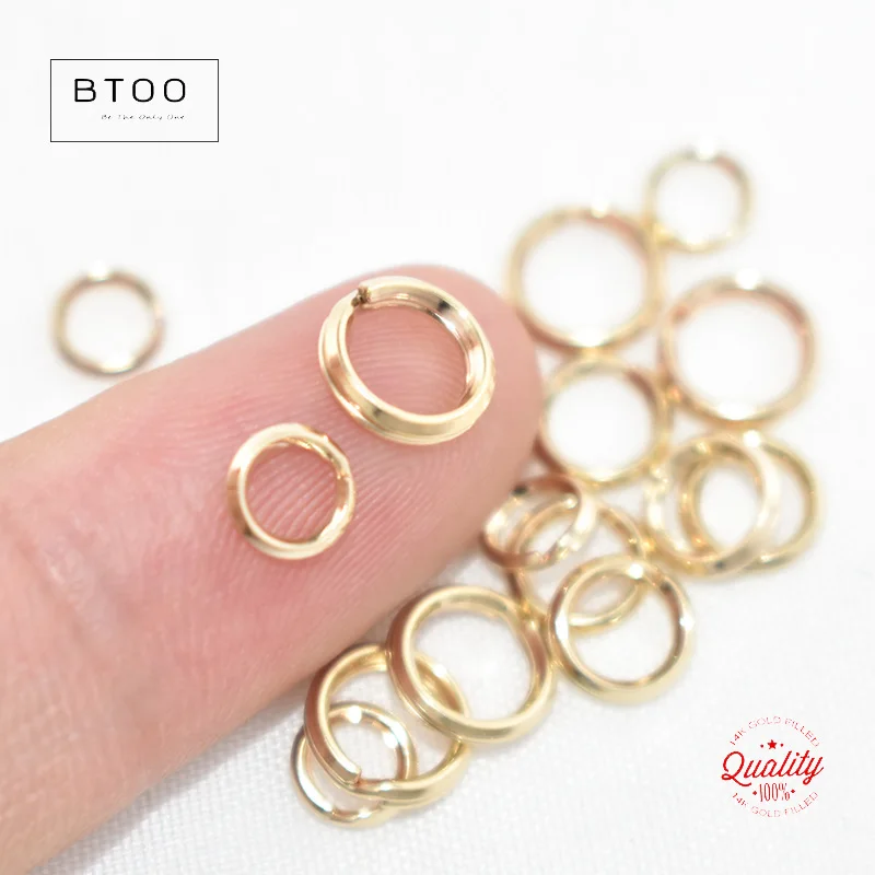 14K Gold Filled Open Double Loop Jump Rings for Making DIY Jewelry Findings