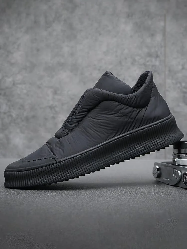 

Men's Winter High Top Board oes Fce Lined Warm Du Cloth Casual Versatile oes round Toe Rubber Outsole Thi Bot