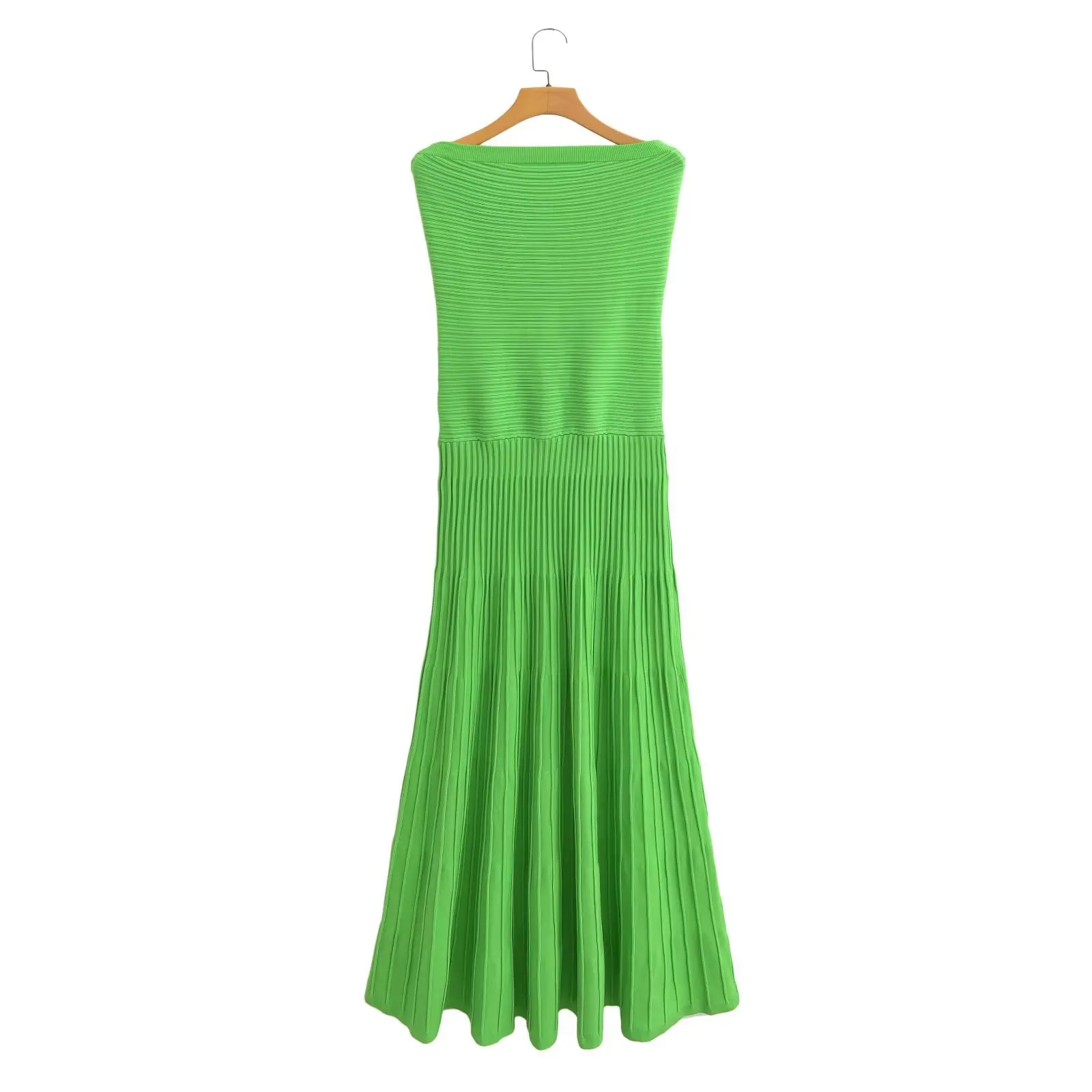 Elegant Green Knitted Dress Autumn Winter Women Casual Off The Shoulder Bodycon Dress Fashion Holidy Fashion Clothing Outfit