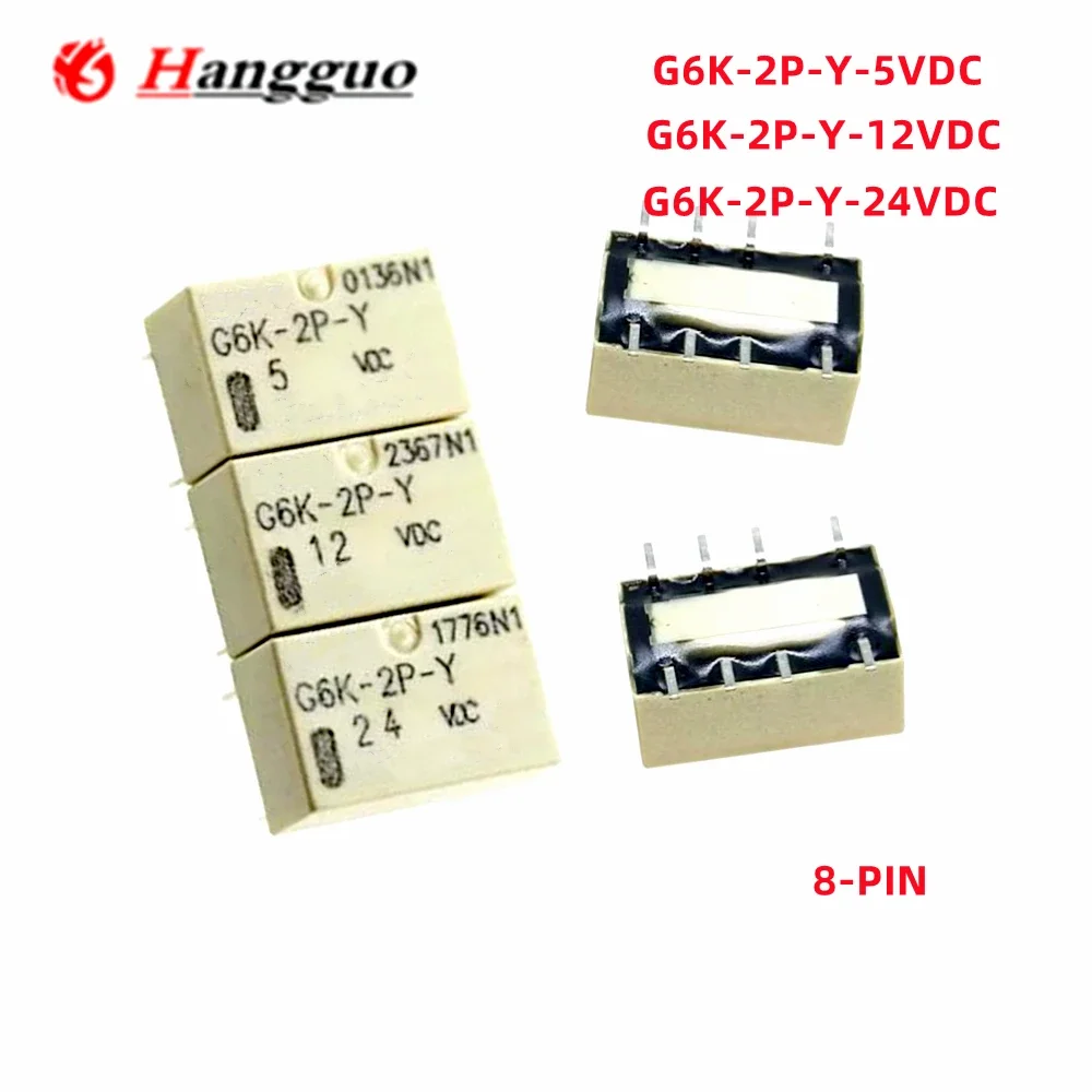 10PCS/Lot Original G6K-2P-Y-5VDC G6K-2P-Y-12VDC G6K-2P-Y-24VDC DIP-8 Relay G6K2FY G6K-2F-Y 5V 12V 24V SMD SOP-8 Signal for Relay