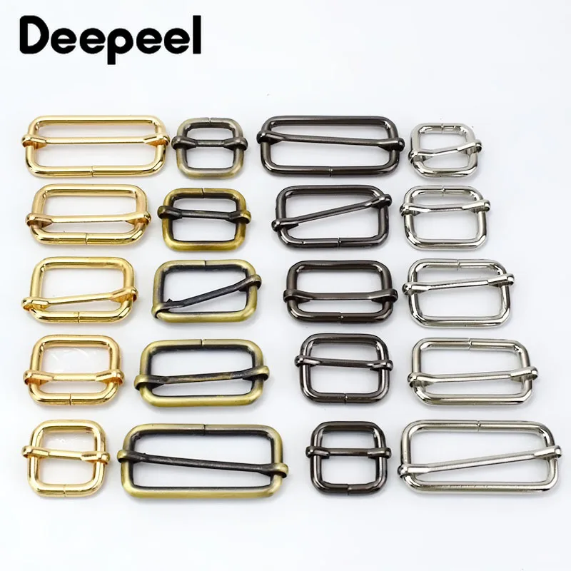 10Pcs 13-50mm Metal Tri-glide Slider Buckle Roller Belt Pin Clasp Handbag Strap Adjustable Buckles DIY Bag Hardware Accessories