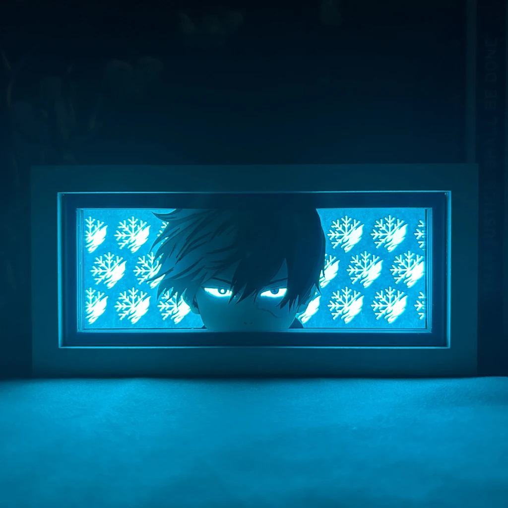 Anime Stimmung Licht mein Held Akademie Shoto Todoroki Auge Gesicht führte Lampe für Spielzimmer Dekoration Manga 3D Paper cut Geburtstags geschenke