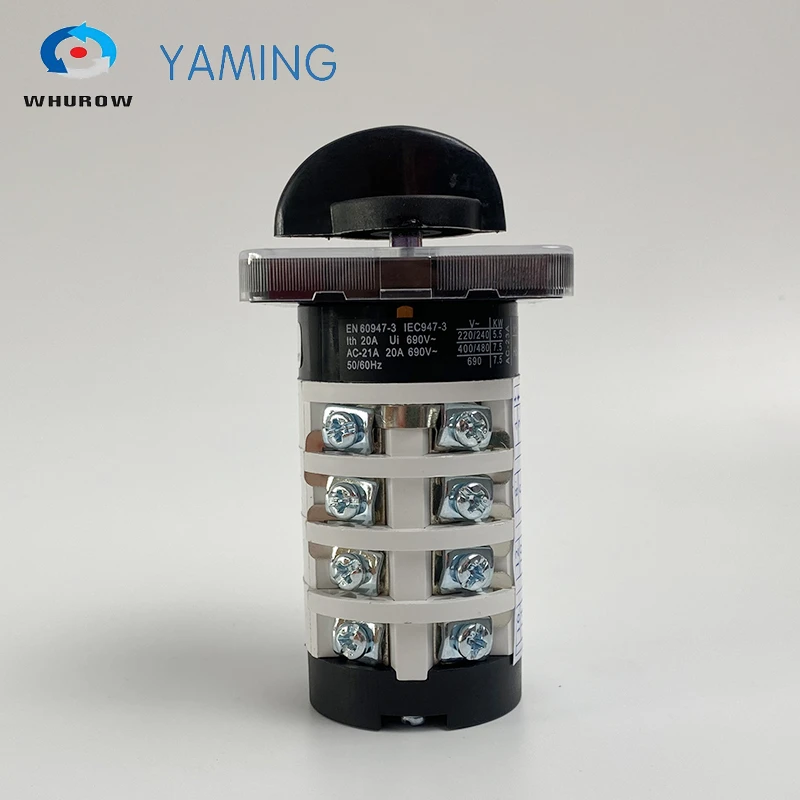 Rotary Knob 6 Position 0-6 YMZ12-20/4 Universal Manual Electrical Changeover Cam Switch 20A 690V 4 Section High Quality