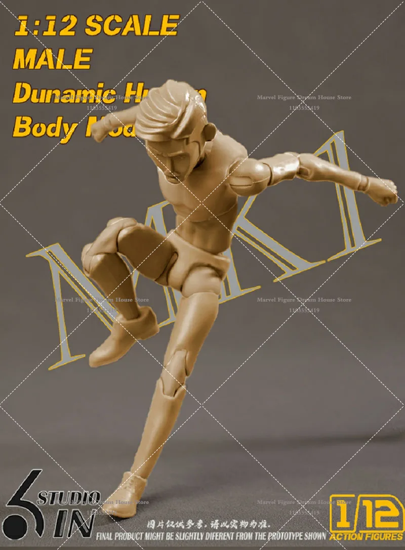 Super Movable Anime Modelo Corporal Masculino Corpo Humano, Mãos Extra Acessórios, Estúdio Escala 1:12, MK1, Figura de Ação 6 ", Em Stock