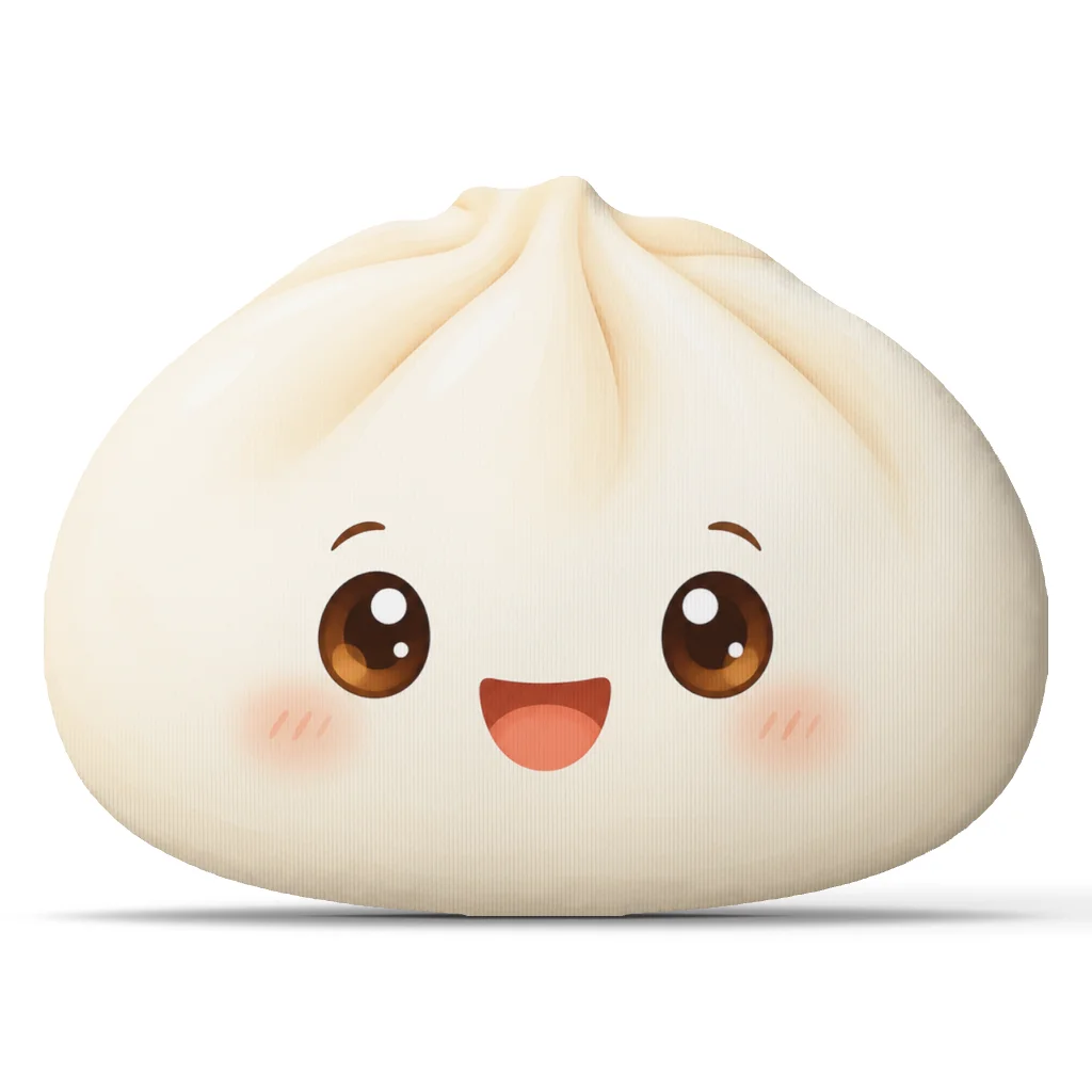Cute Kawaii Steamed Bao Bun Plush Pillow Stuffed Dumpling Floor Cushion Asian Food Throw Pillow Sofa Home Decor Foodie Gift