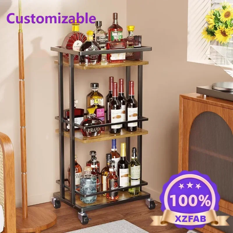 Factory Direct 2026 American bookshelf trolley storage rack wine cabinet record coffee machine record player wrought iron