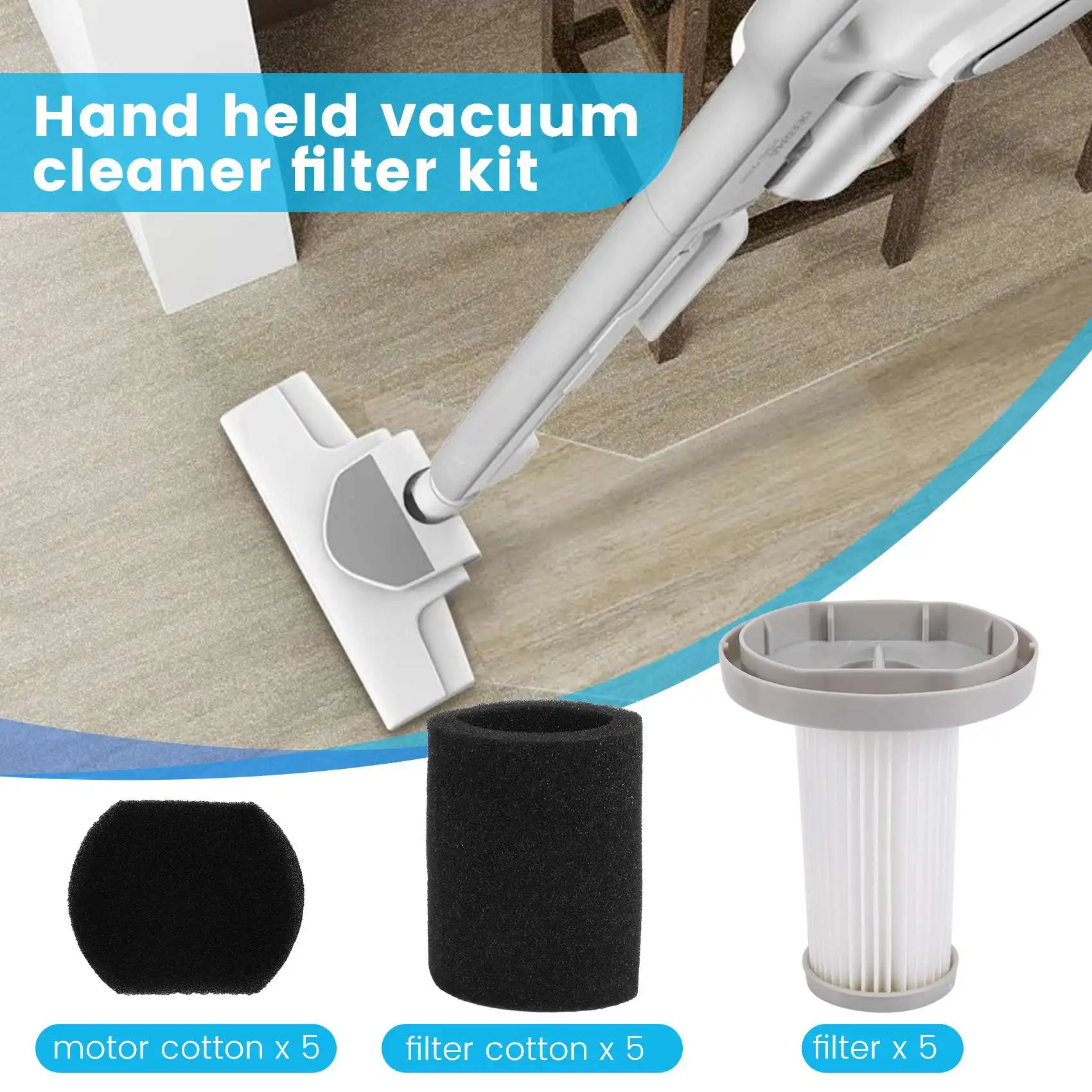 Handheld Vacuum Cleaner Hepa Filter Sponge Filter Kit for Deerma DX700 DX700S Vacuum Spare Parts Accessories