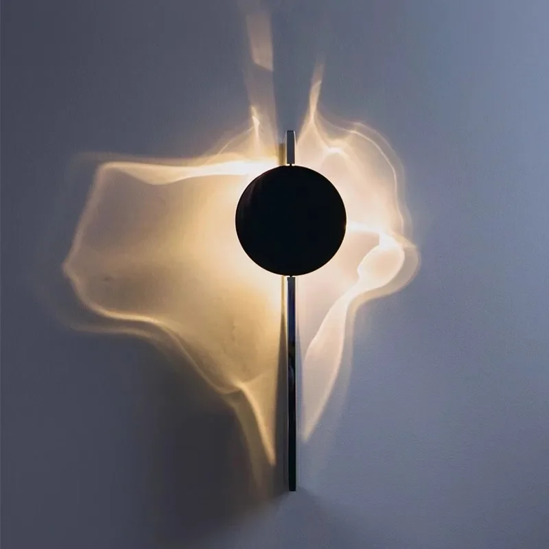 2025 Italian Designer Minimalist Wall Lamp Hotel Bedroom Corridor Atmosphere Creative Water Ripple Entrance Background LED Cob L