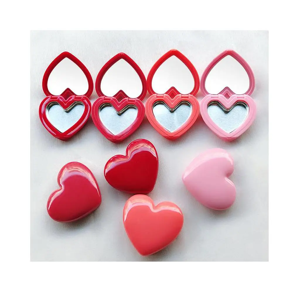 Heart-shaped Design Empty Lipstick Eyeshadow DIY Makeup Storage Case Mirror