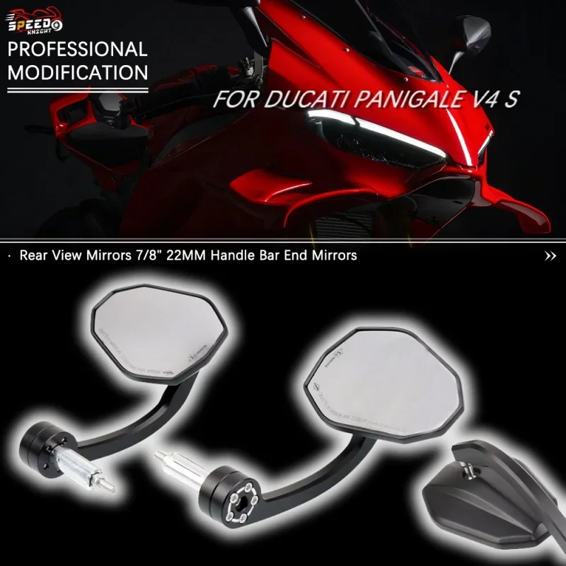 For DUCATI Streetfighter V4 V4S Panigale V2 V4 V4S Motorcycle Rear View Mirrors 7/8