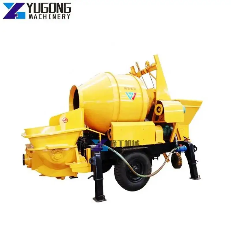 Concrete Cement Mixer Machine Price on Concrete Mixers Ctory Trailer Mixer with Pump Portable Tunnel Construction Concrete Pumps