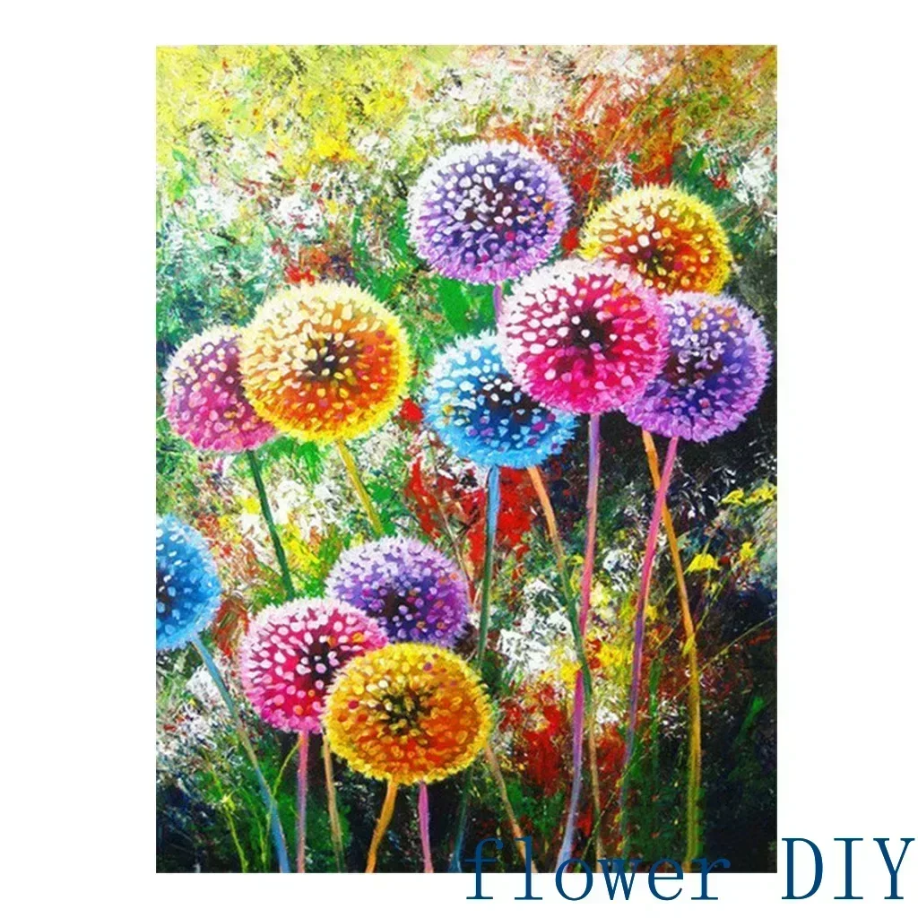 大人のための花の油絵、月の夜景の塗りつぶし、手描きのスーツに適しています、手工芸品5、Flower1138-7902