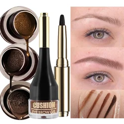 4 Colors Long-lasting Eyebrow Cream Enhancers Waterproof Natural Brow Tinted Liquid Gel Air Cushion Cream Brow Makeup Cosmetic