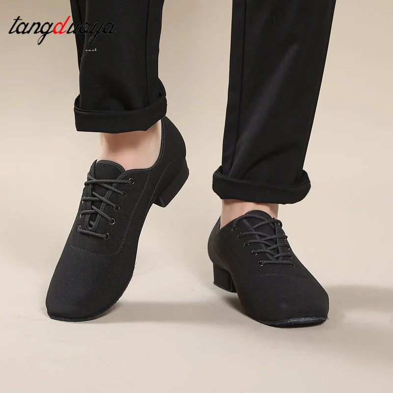 

Men's Modern Jazz Sneaker for Men Professional Black Oxford Upper Latin Salsa Shoe Plus Size 46 Tango Ballroom Dance Shoes