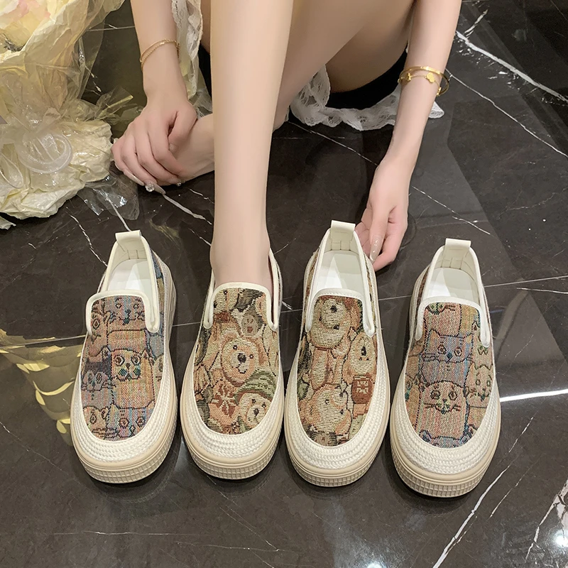 

Women's Cloth Mom Shoes - 2025 Spring & Autumn New Style, Casual Loafer Canvas Shoes, Lazy Slip-On Fisherman Shoes
