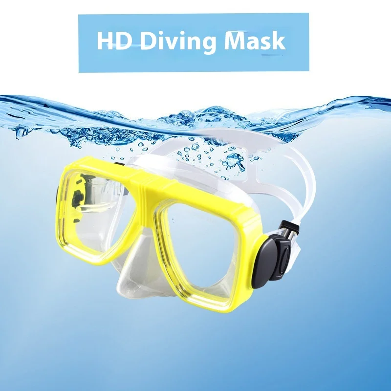 

Diving Goggles Adult Large Frame Dive Mask Snorkeling Set Swimming Goggles Tempered Glass Large Vision