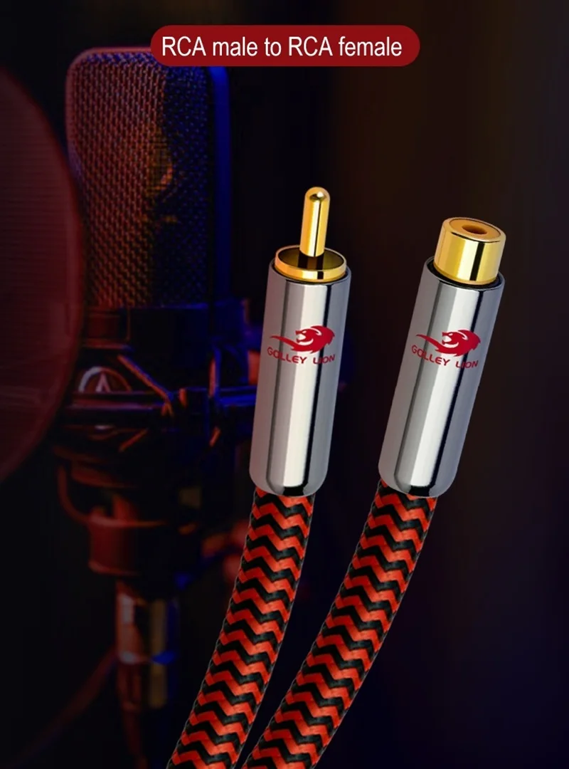 RCA Male to Female Stereo Digital Coaxial Audio Cable for Subwoofer Amplifier AV TV Video RCA Extension Cords