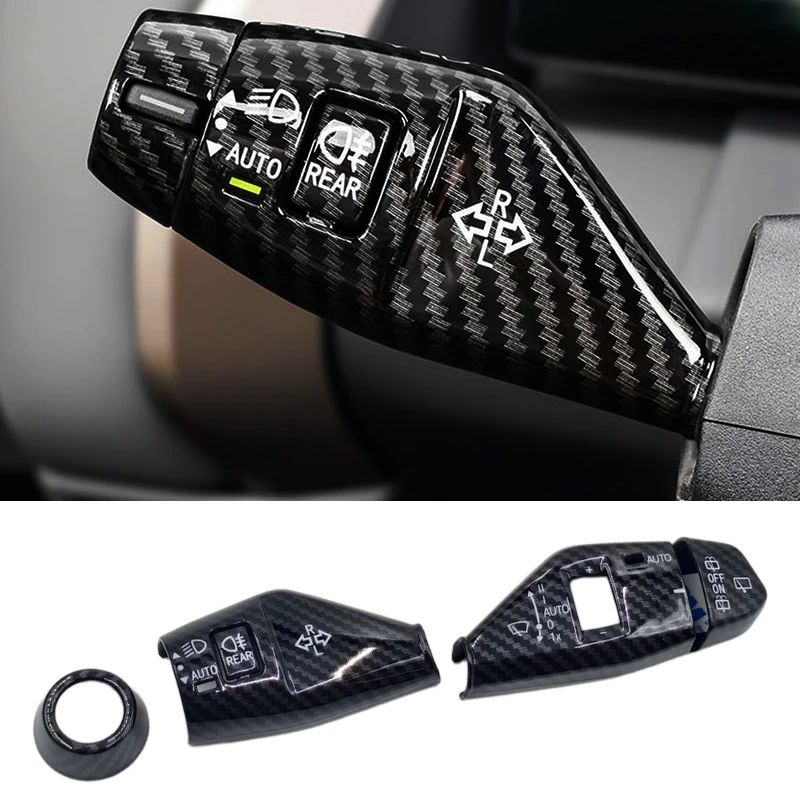 Für BMW X3 2025 2026 G45 Auto-Zubehör Scheibenwischer-Blinkersteuerung Schutzabdeckung im Carbon-Fiber-Stil