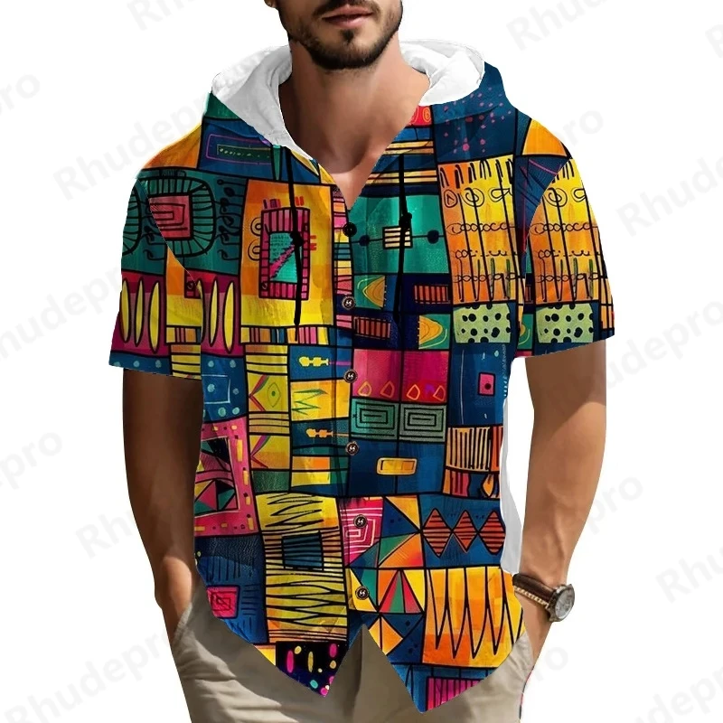 

Летняя мужская рубашка в национальном стиле, однотонная уличная одежда, толстовка с короткими рукавами, кардиган, дышащая одежда для мужчин, рубашка с 3D принтом