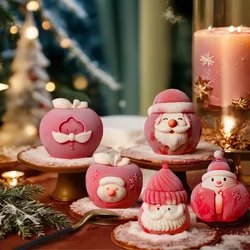 Christmas Apple Snowman Candle Silicone Molds Santa Claus Gypsum Doll Moulds Beard Human Face Funny Chocolate Gifts Party Decor