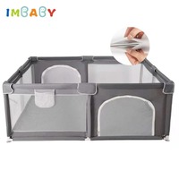 IMBABY Baby Playpen Baby Playground Double Doors Safety Barrier Fence Indoor Children's Balls Pool Activities for Baby 150x180cm