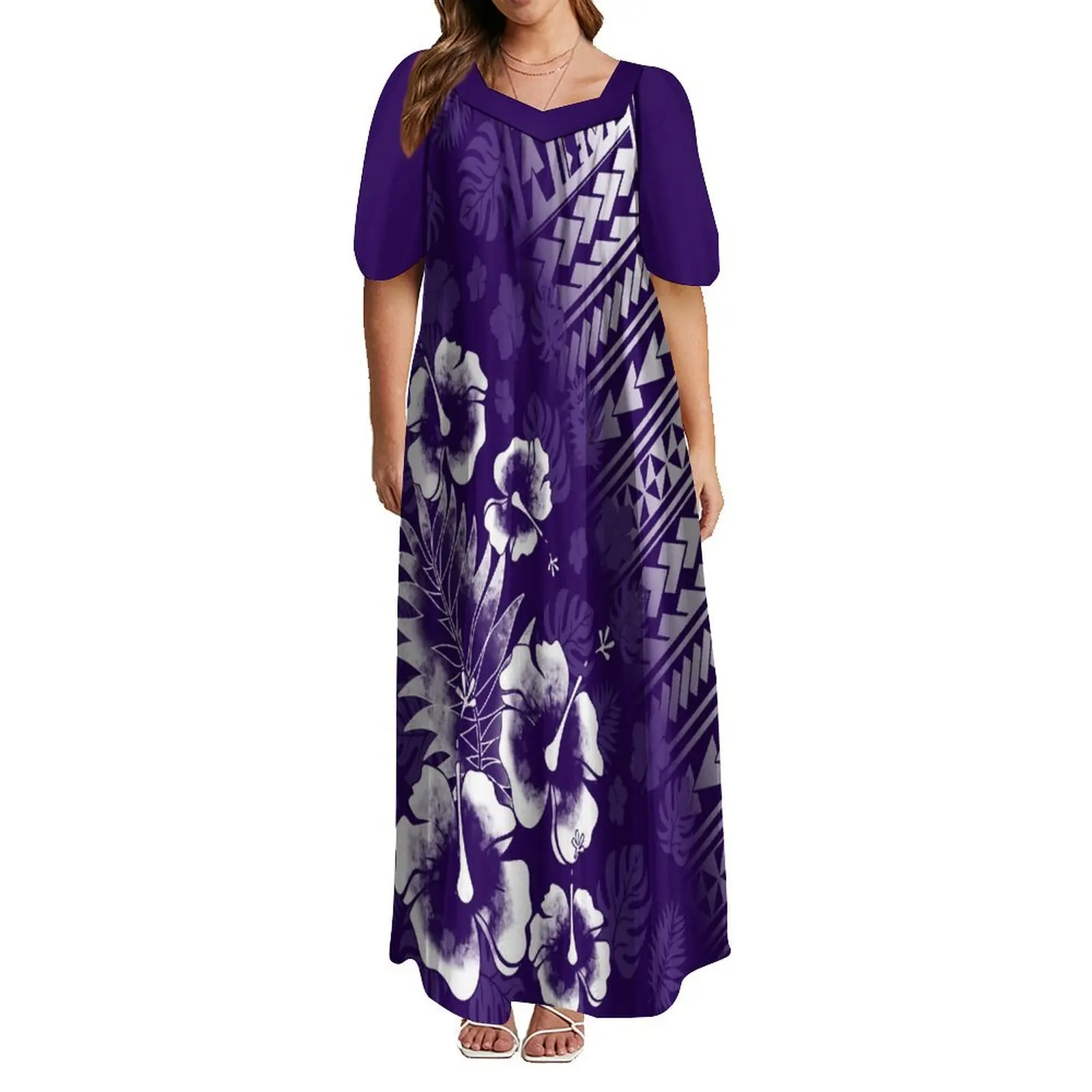 Robe longue élégante pour femme, coupe basse, île du Pacifique, Mumu, conforme à la conception de la tribu esienne, 6XL, 2023