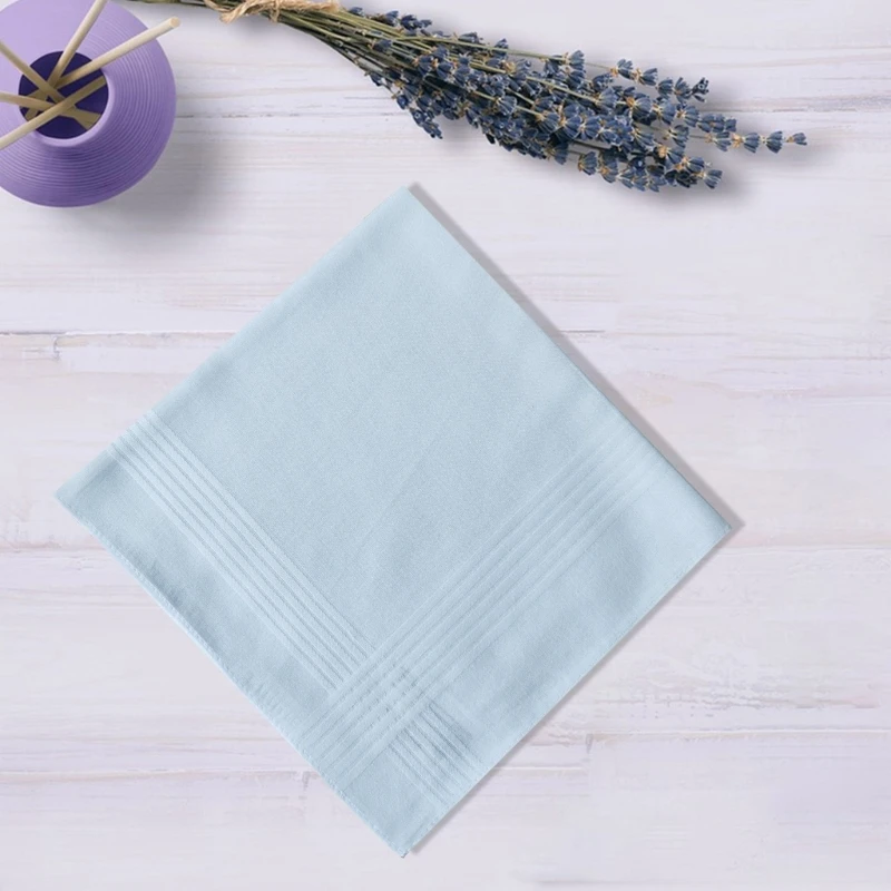 40x40cm White Handkerchief for Men Casual Use Pocket Cloth Soft Breathable Square Handkerchief Towel for Gentleman 6PCS