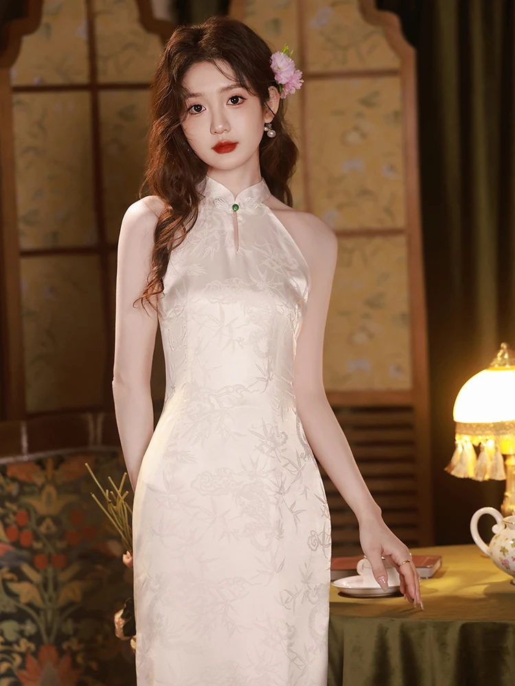 

Young Girl's Svel Dr Beautiful Floral Pattern Retro Chinese Sle Summer Faionable mat Design