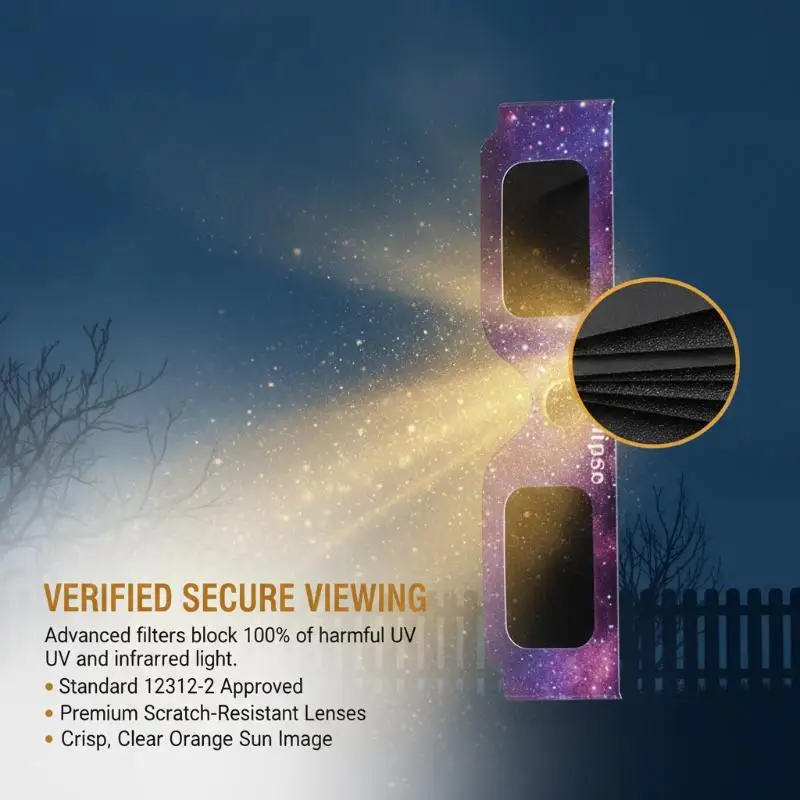5/10pcs Solar Eclipse Glasses ISO Certified Direct Sun Viewing Eyewear for Professional Astronomy Eclipse Observation Use
