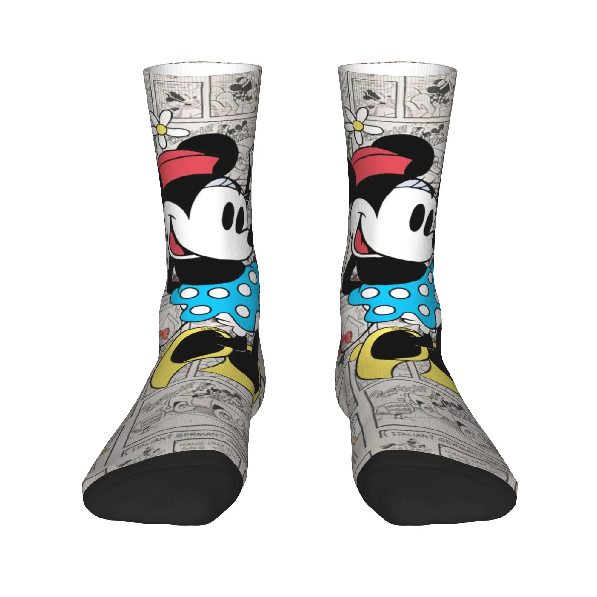 Custom Fashion Men's Minnie Mouse Collage Dress Socks Unisex Warm Breathbale 3D Printed  Crew Socks