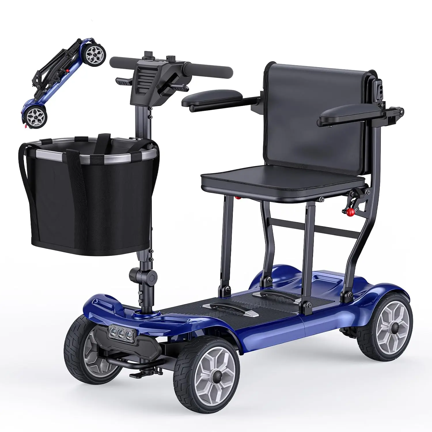 

Легкий электрический скутер Ease2 43.2 фунта, складной, для взрослых и пожилых людей, 24 мили, настраиваемый