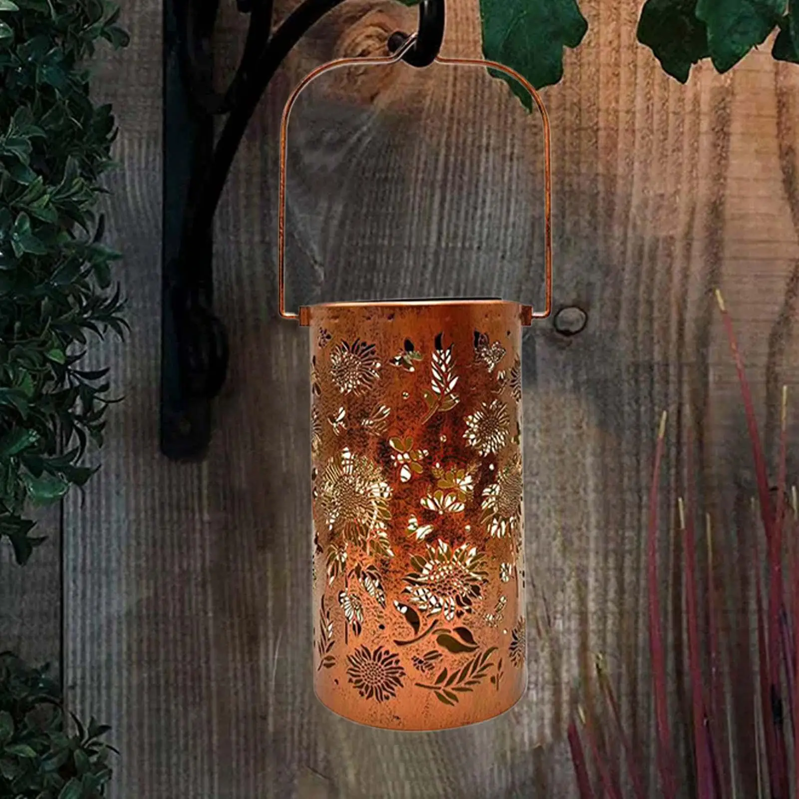 Outdoor Solar Lanterns Sunflower LED Waterproof Solar Lights For Garden Patio Yard Porch Wall Table Lawn Home Pathway Walkway