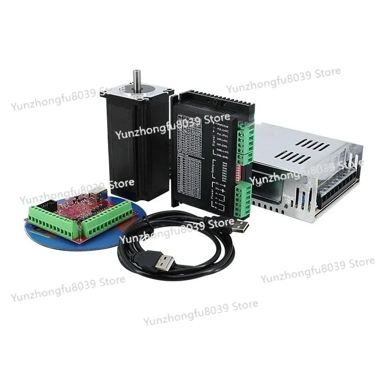 3 TB6600 + 3 57 Stepper Motor Shaft Diameter 6.35mm + DB25 Interface Board, Parallel Port 350W Power Supply