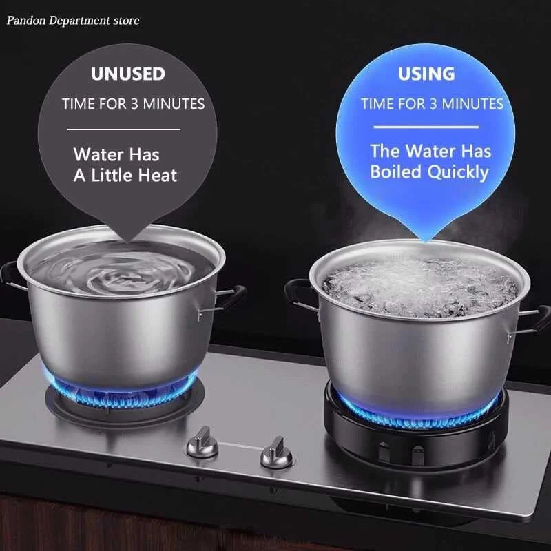 Outdoor Enamel Gas Stove Cover Energy-Saving Fire-Gathering Reflection Universal Ring Wind Shield Cooking Accessory Bracket