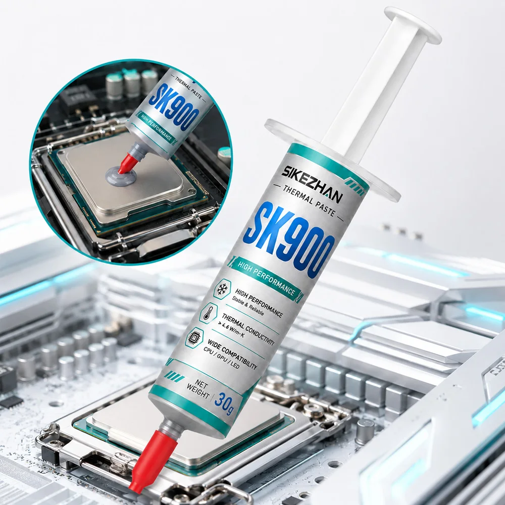 SIKEZHAN SK900 Thermal Paste 30g Silicone Grease High Conductivity Cooling Compound for CPU GPU LED Heatsink Chip Cooler