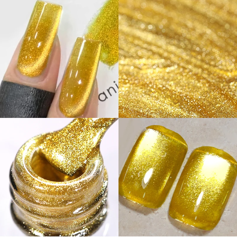 BORN PRETTY 10ml Shell Pink Gold Colored Cat Magnetic Gel Nail Polish for Spring Summer Nails DIY Valentine's Day Manicure