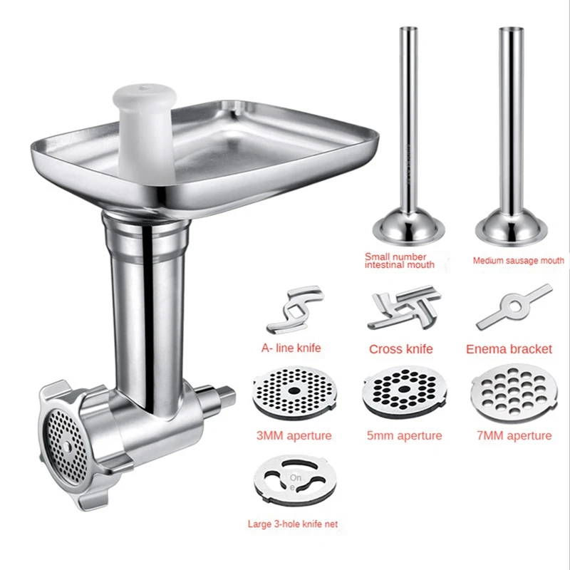 For Kitchenaid Stand Mixer Meat Grinder Sausage Stuffer Tubes Meat Grinder Blade Metal Food Grinder Attachment