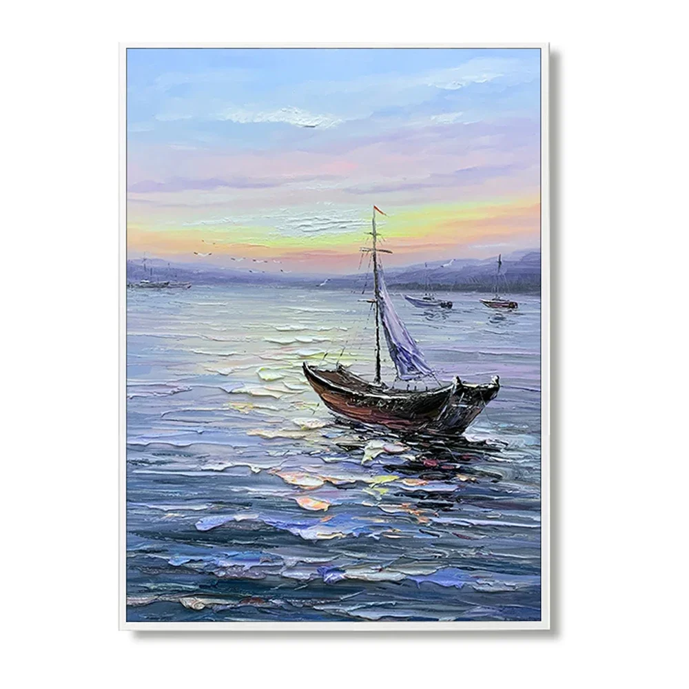 Handmade Wall Art Picture Modern Living Room Decoration Oil Painting Textured Sea Scenery Canvas Paintings Wall Hangings Artwork
