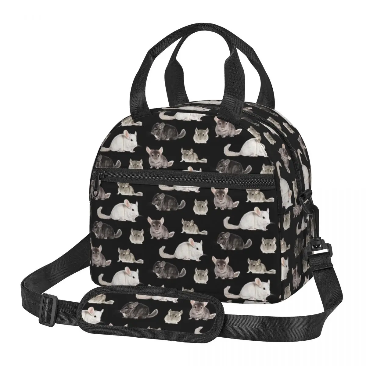 

Термосумка для обедов с принтом «Чинчила» для женщин, контейнер для хранения еды, термоконтейнер для бенто, сумка-холодильник для ланча