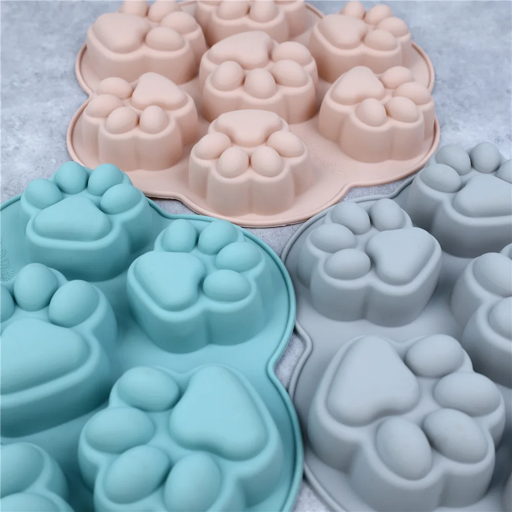 Cat Footprint Silicone Mold Cake Moulds Cookie Cutter Fondant DIY Cat Paw Silicone Bakeware Molds Baking Accessories