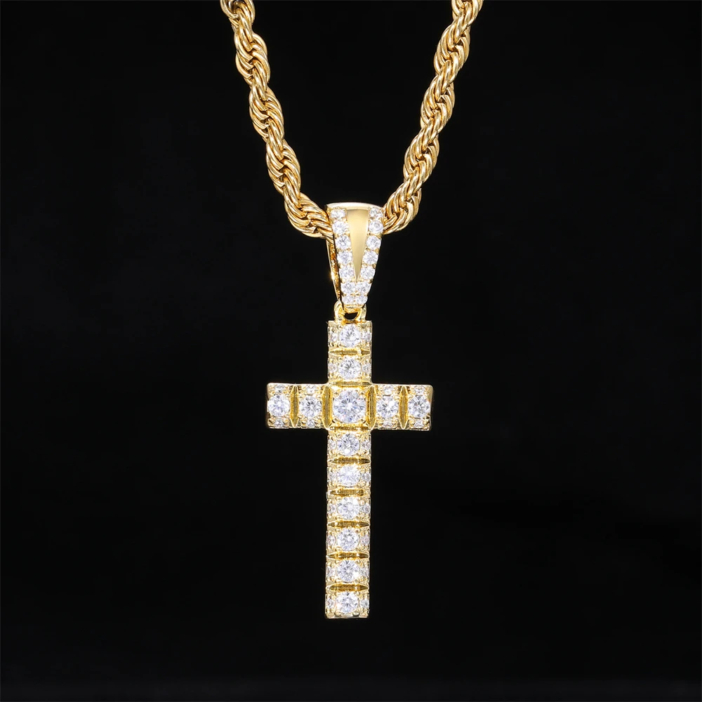 

Хип-хоп однотонный маленький крест Halo микро-инкрустированный цирконом кулон ожерелье унисекс ювелирный аксессуар