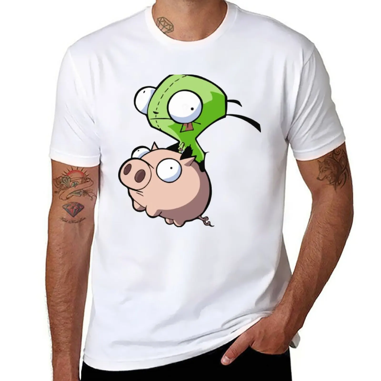 

Новая футболка Invader Zim, забавная футболка, Топы, одежда для мужчин