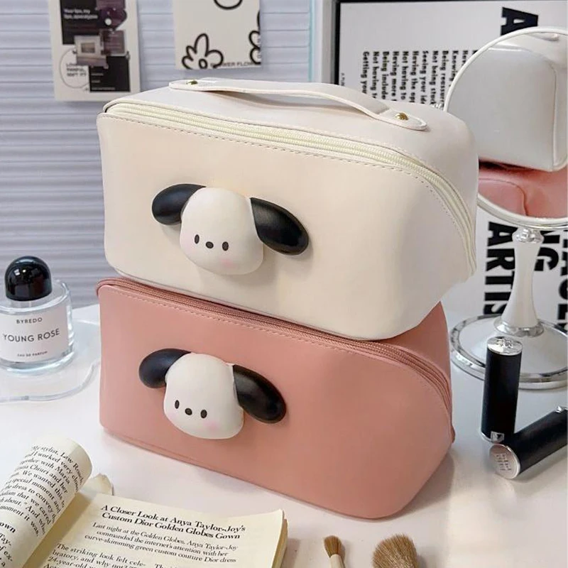 Pochacco Make Up Bag Anime Sanrio High-Capacity Cosmetic Bag Kawaii Travel Portable Storagebag Cute Portable Handbag Gift