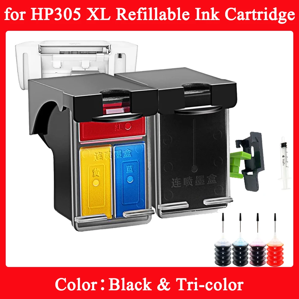 Para cartucho de tinta recarregável HP305XL compatível 305 ​ Para HP DeskJet Plus Série 4100 4110 4120 4121 4122 4130 pinters