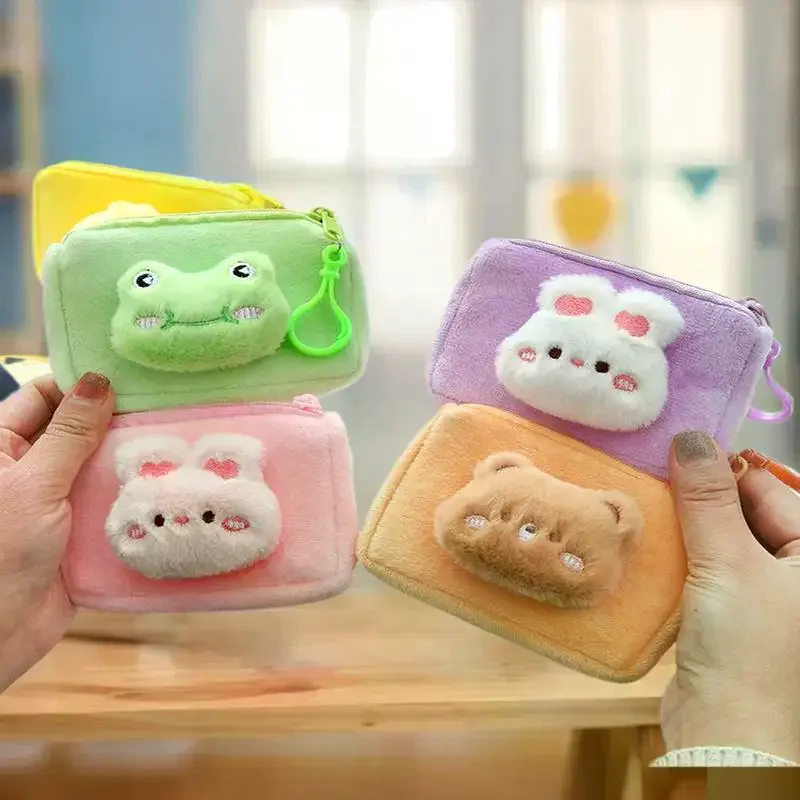 Japanse Kawaii Cartoon Pluche Opslag Portemonnee Draagbare Cartoon Sleutel Portemonnee Rugzak Decoratie Geschenken