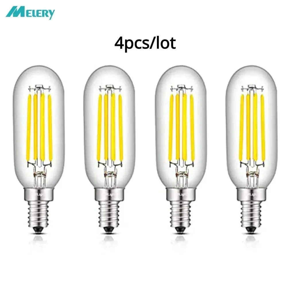 

E14 Base LED Bulb T25 4W Tubular Screw Edison Light 2700K Warm White 50W Equivalent Lightbulb 120V 4Pack