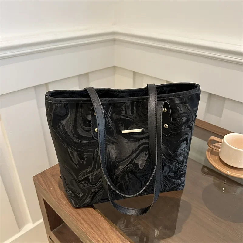 Luxury Bag Women Handbag Large Tote Sliver Shoulder Bag Simple Handle Handbags Solid Color Soft Shopper Purse Bag