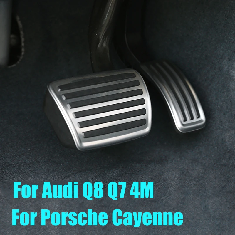 For Porsche Cayenne 2018-2022 For Audi Q7 4M 2016- 2022 For Audi Q8 2019- 2020 2021 2022 Car Fuel Brake Pedals Cover Accessories