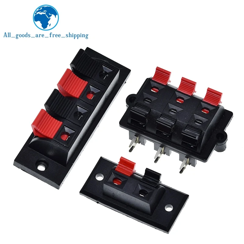 TZT 2 4 6  Way Spring Push Release Connector Speaker Terminal Strip Block