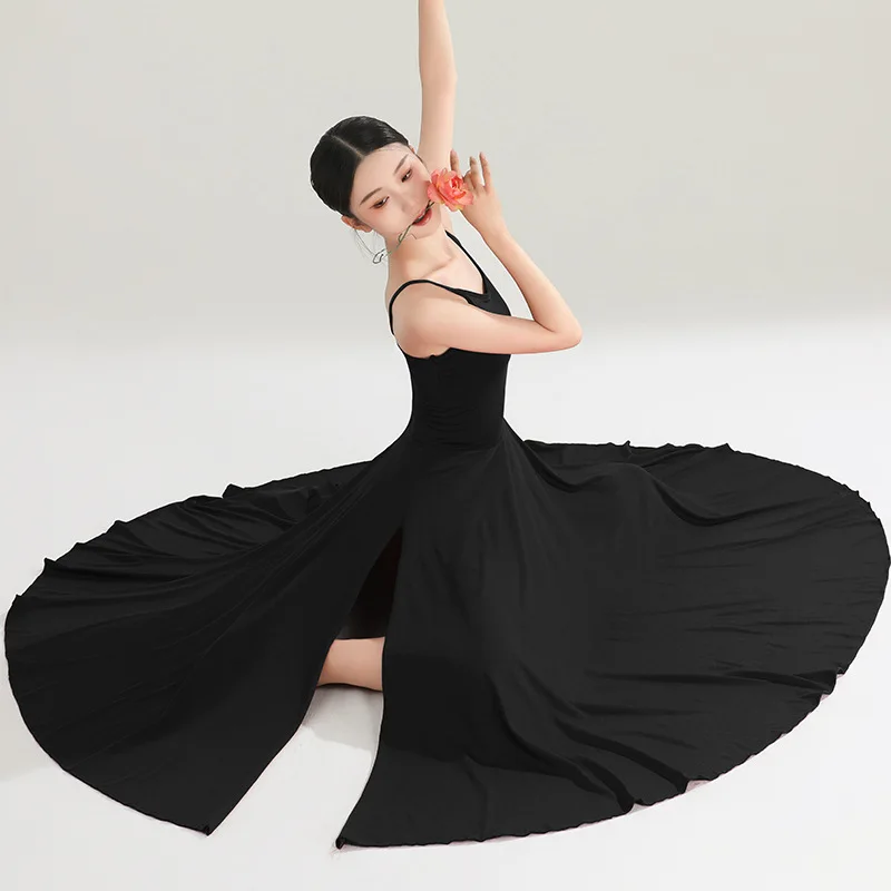 Tenue de spectacle de danse classique, robe à bretelles, grande balançoire, fluide, style chinois, danse moderne, examen d'art de danse de ballet